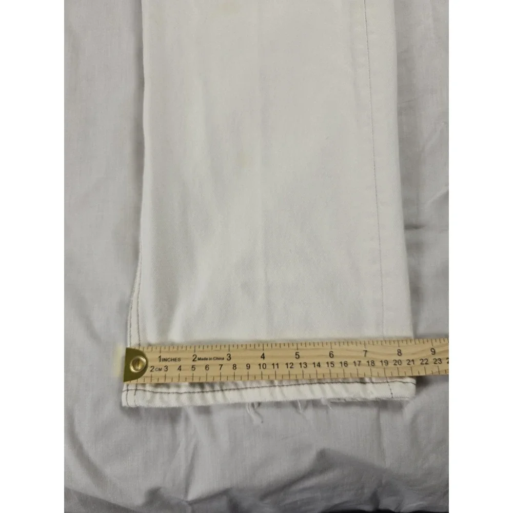 Levis 501 Jeans Mens 38x30 White Regular Straight Button Fly Made USA Distressed
